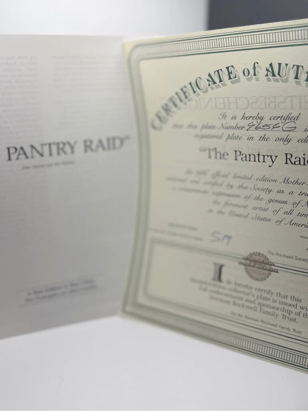 1986 Norman Rockwell Mother’s Day Collector Plate titled “The Pantry Raid”